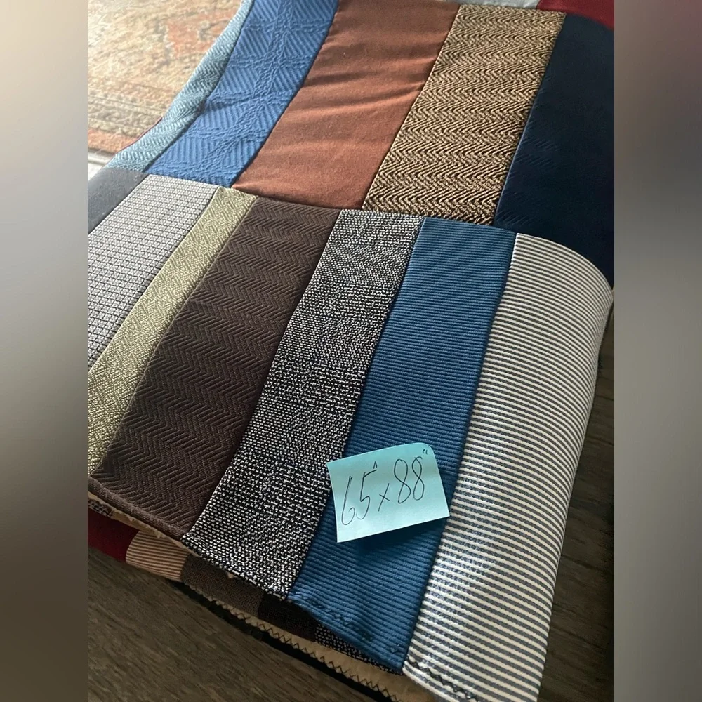 Vintage Men’s Suits Colorful Patchwork Quilt Blanket 65”/88” approx